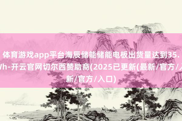 体育游戏app平台海辰储能储能电板出货量达到35.1GWh-开云官网切尔西赞助商(2025已更新(最新/官方/入口)