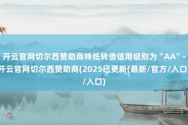 开云官网切尔西赞助商特纸转债信用级别为“AA”-开云官网切尔西赞助商(2025已更新(最新/官方/入口)